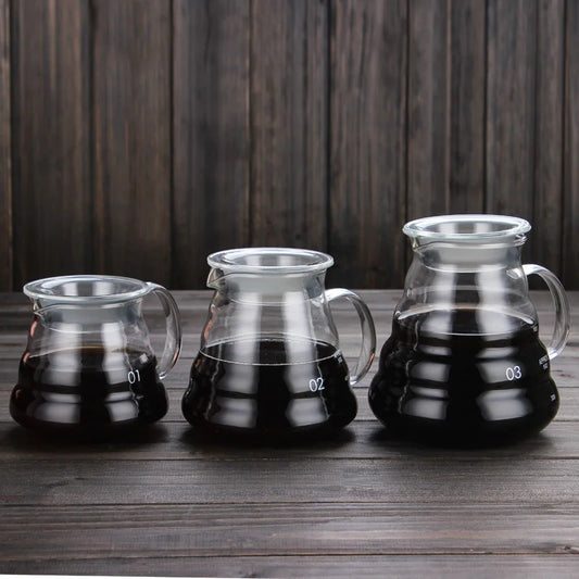Clear Glass Coffee Pot 350ml 600ml 800ml Coffee Brew Drip Kettle Coffee Pot