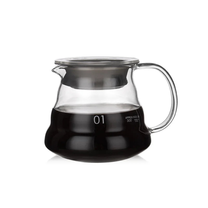 Clear Glass Coffee Pot 350ml 600ml 800ml Coffee Brew Drip Kettle Coffee Pot