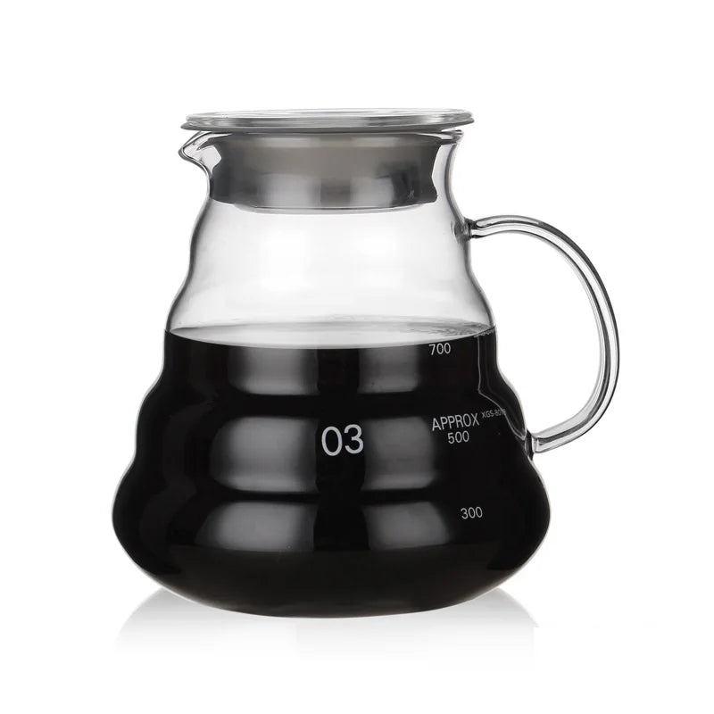 Clear Glass Coffee Pot 350ml 600ml 800ml Coffee Brew Drip Kettle Coffee Pot