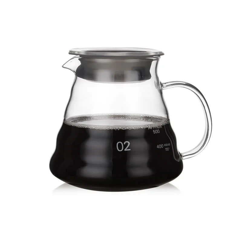 Clear Glass Coffee Pot 350ml 600ml 800ml Coffee Brew Drip Kettle Coffee Pot