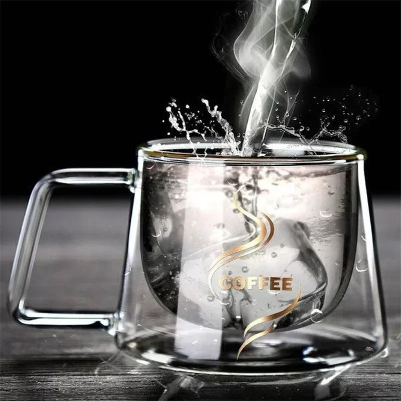 200ml Double Wall Glass Espresso Cup with Handle