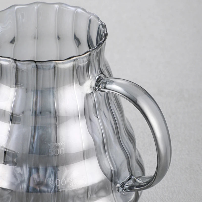 Leeseph Coffee Carafe, High Borosilicate Glass Coffee Server for Pour Over Coffee Ware Clear Pot with Rubber Lid, 600ml/20oz