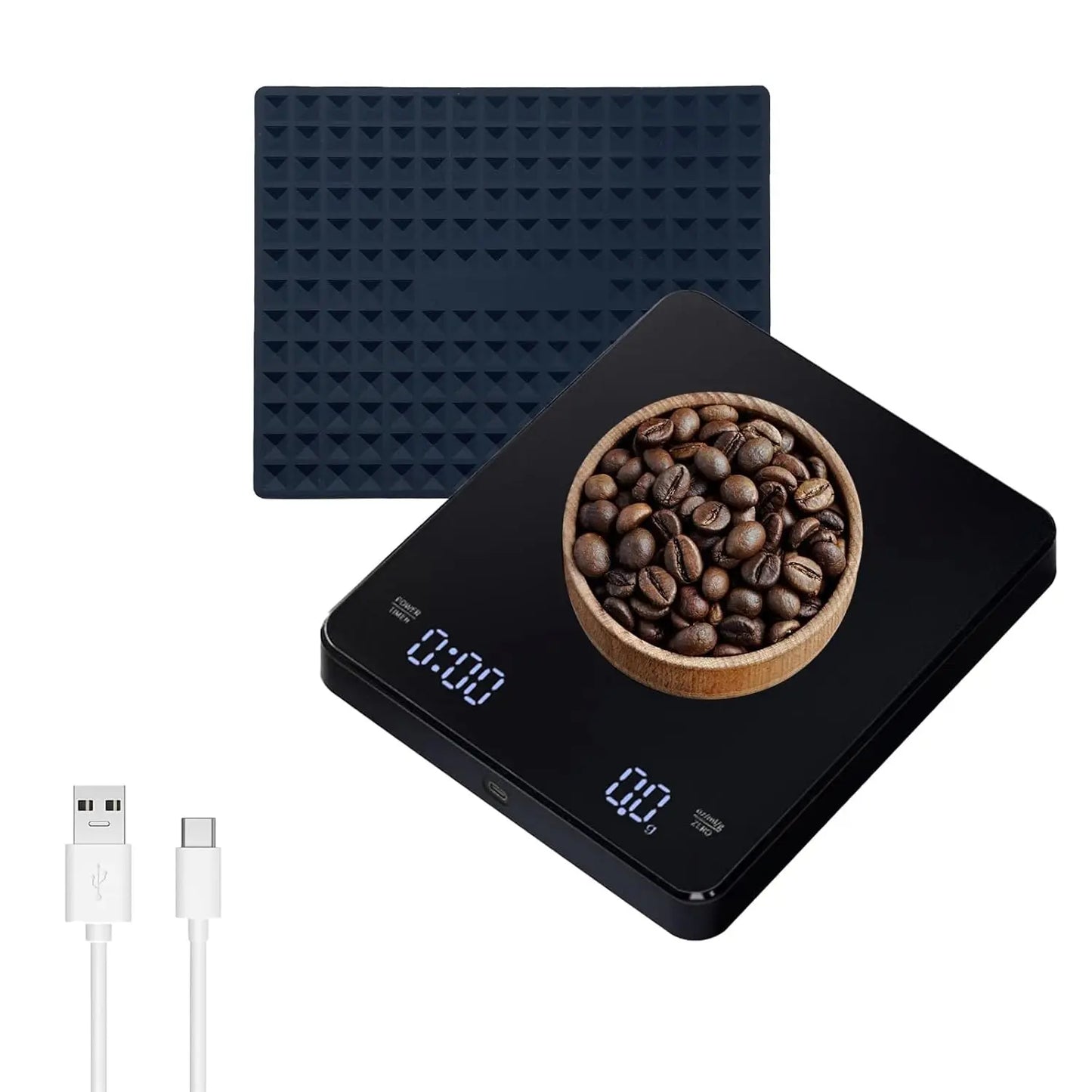 Household electronic kitchen scale, high-precision digital coffee scale with timer, small platform scale for baking food, portab