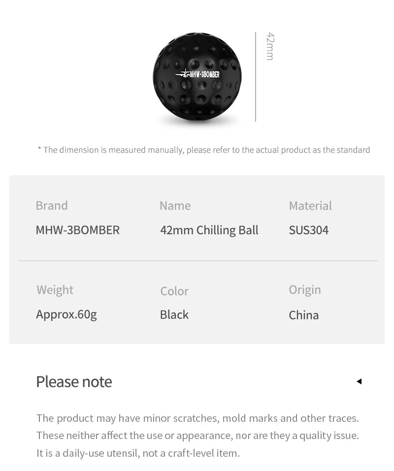 MHW-3BOMBER Pour Over Chilling Ball 2 Pack Coffee Frozen Ball for Pour Over Coffee Stainless Steel Ice Ball Home Barista Tools