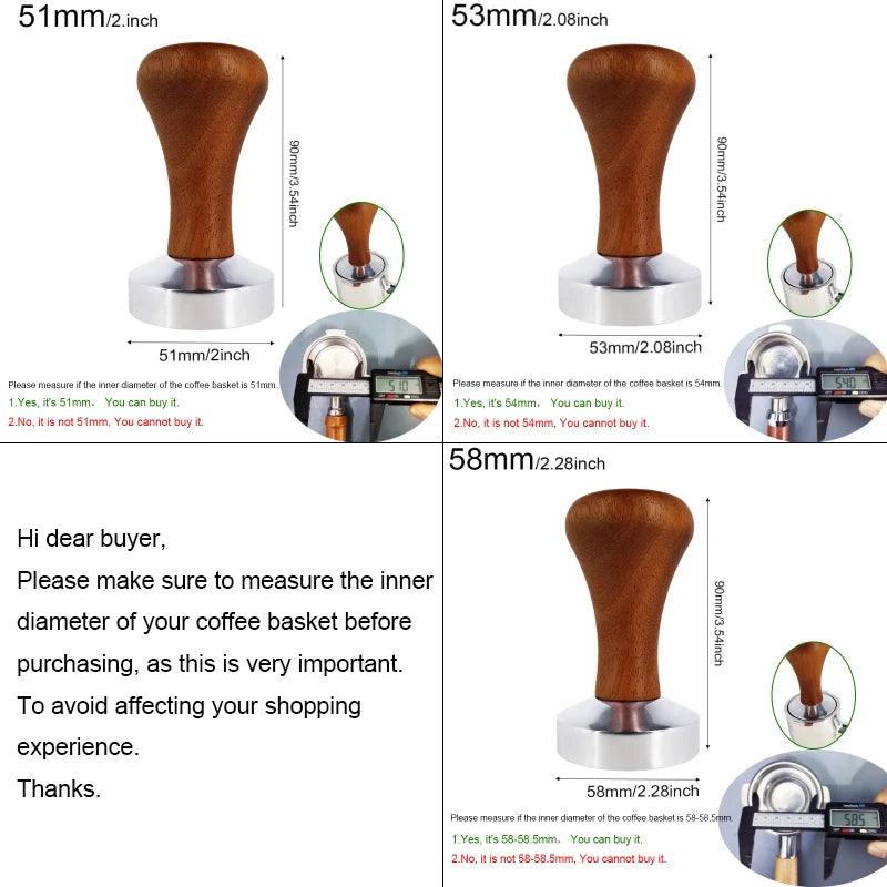 Aluminum Espresso Tamper Set