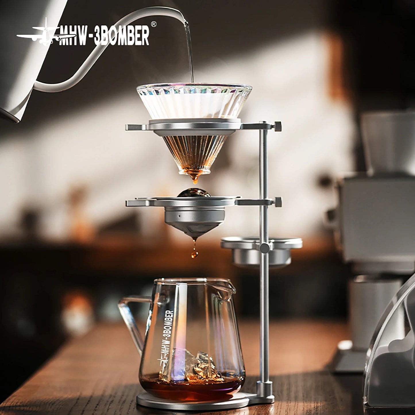 MHW-3BOMBER Pour Over Chilling Ball 2 Pack Coffee Frozen Ball for Pour Over Coffee Stainless Steel Ice Ball Home Barista Tools