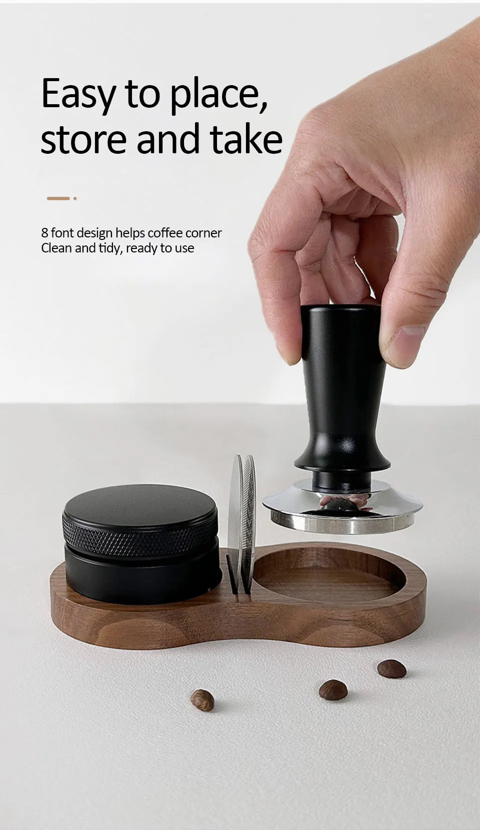 Walnut Coffee Tamper Station