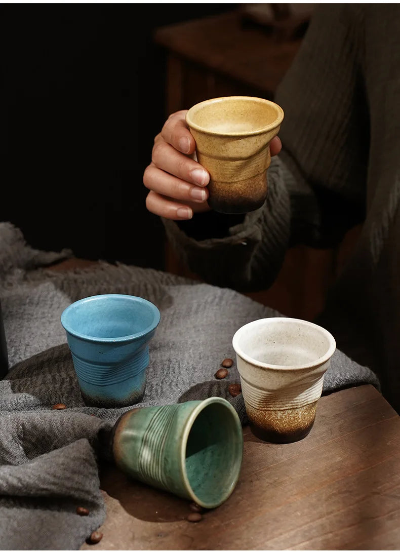 Handcrafted Espresso Pleated Cup