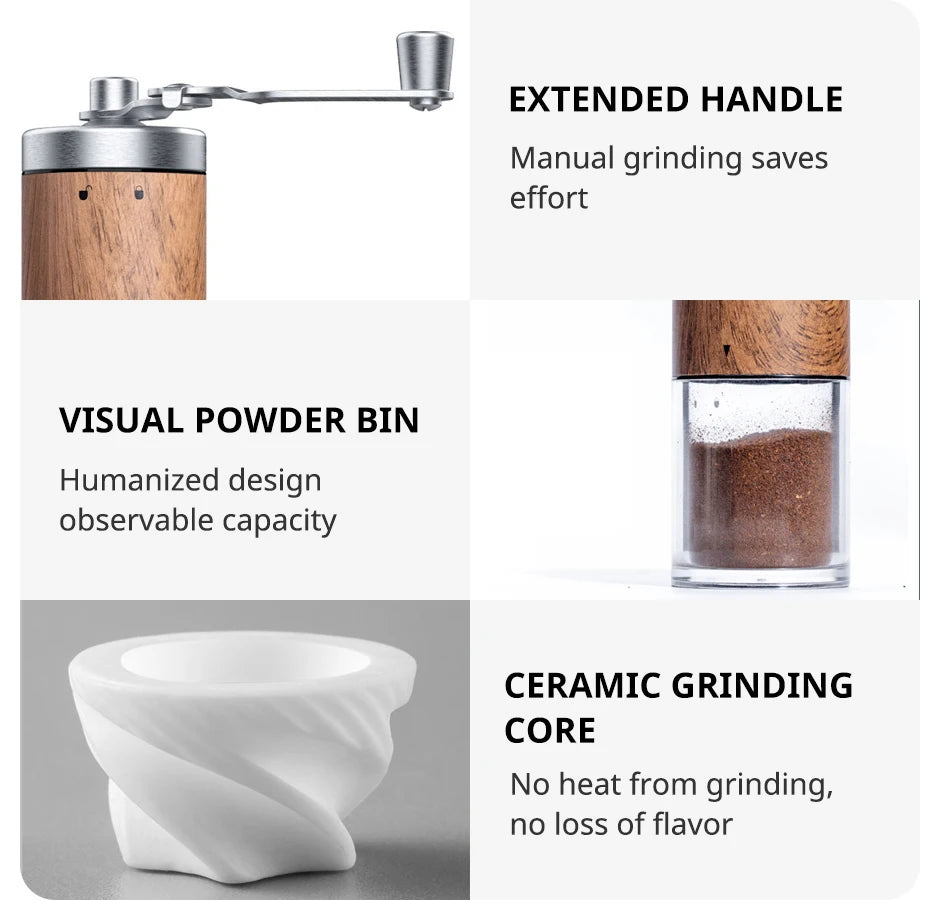 Portable Wood Hand Coffee Grinder