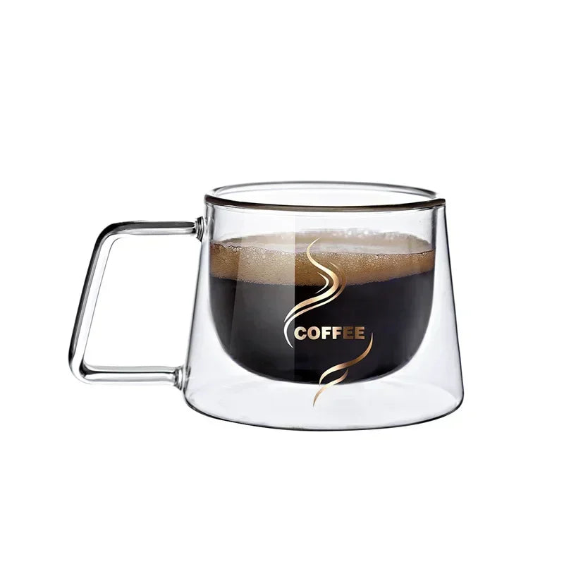 200ml Double Wall Glass Espresso Cup with Handle