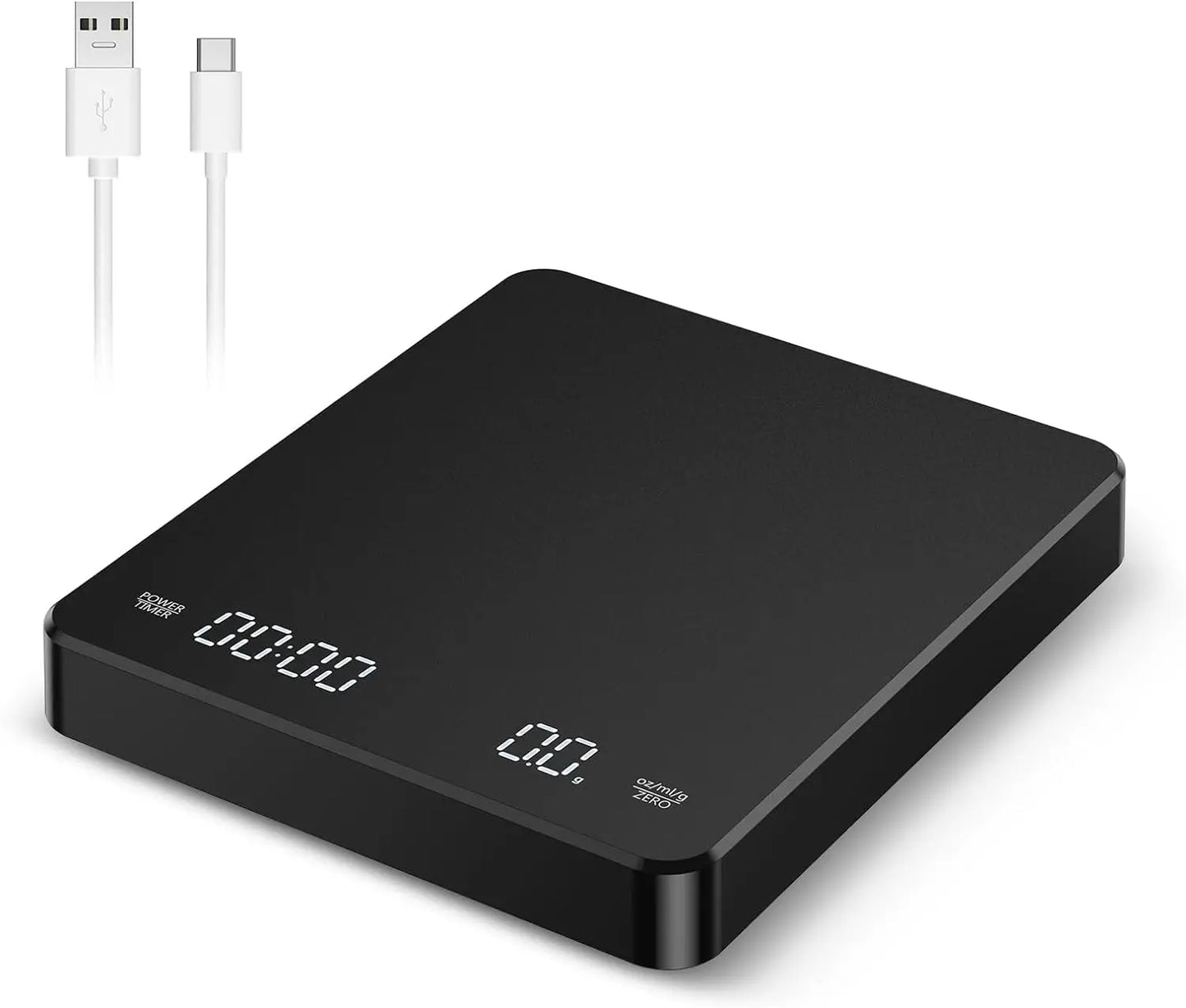 Household electronic kitchen scale, high-precision digital coffee scale with timer, small platform scale for baking food, portab