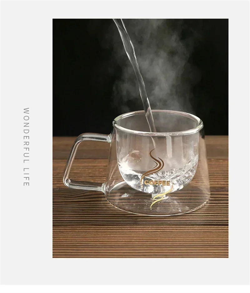 200ml Double Wall Glass Espresso Cup with Handle