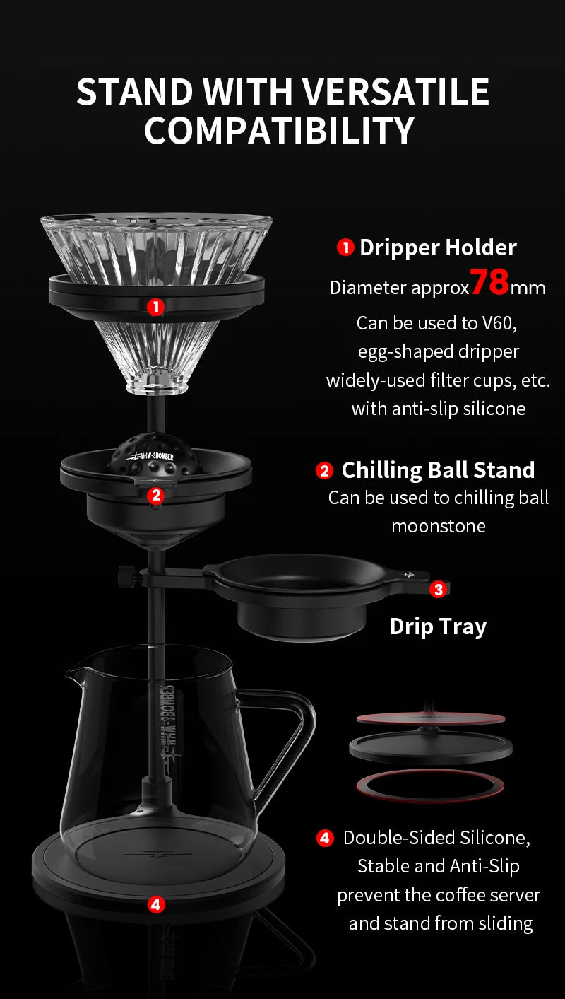 MHW-3BOMBER Pour Over Chilling Ball 2 Pack Coffee Frozen Ball for Pour Over Coffee Stainless Steel Ice Ball Home Barista Tools
