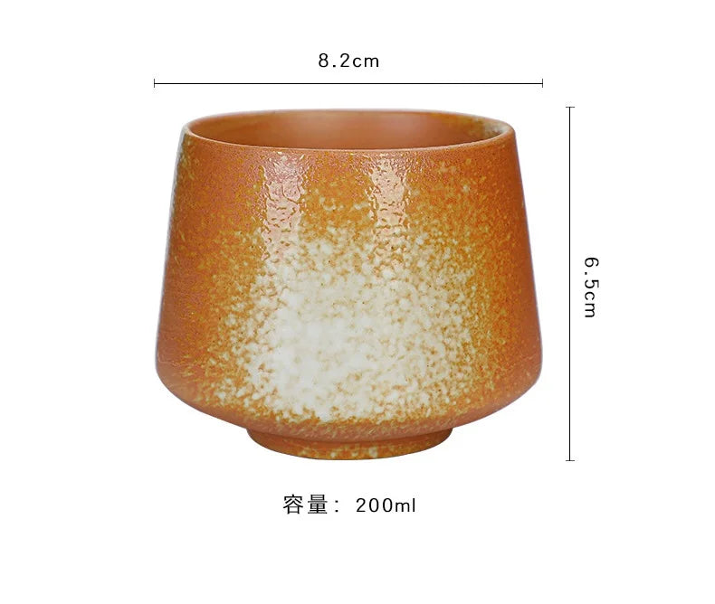 Retro Colorful Tea Cups 200ml Cute Coarse Ceramic Coffee Mugs