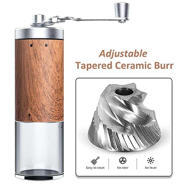 Portable Wood Hand Coffee Grinder