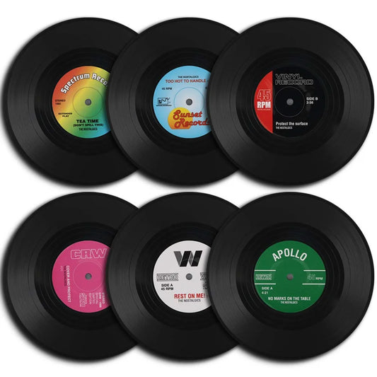 Retro Vinyl Record Coasters