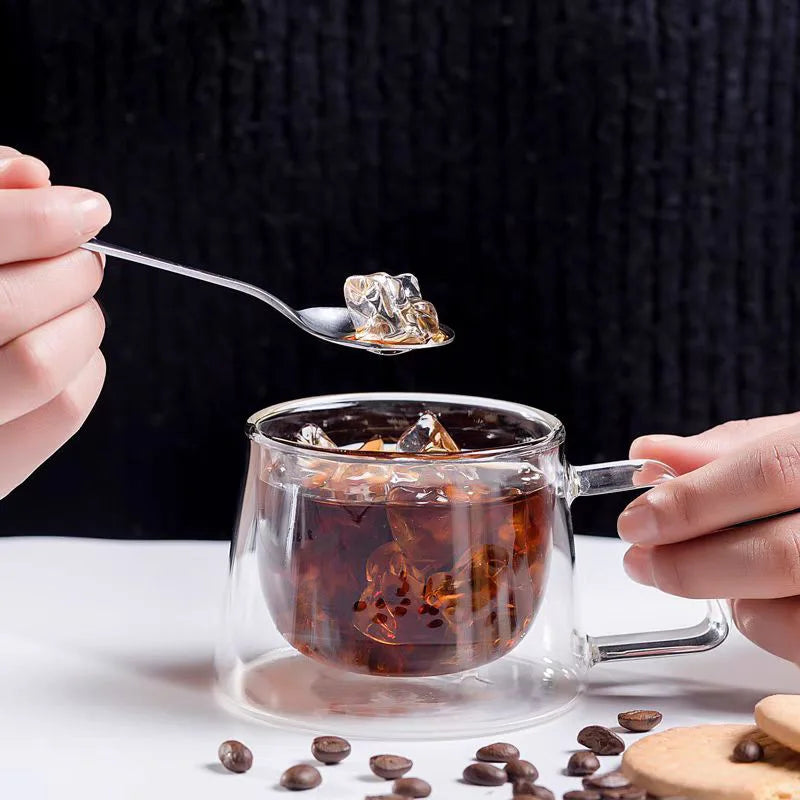 200ml Double Wall Glass Espresso Cup with Handle