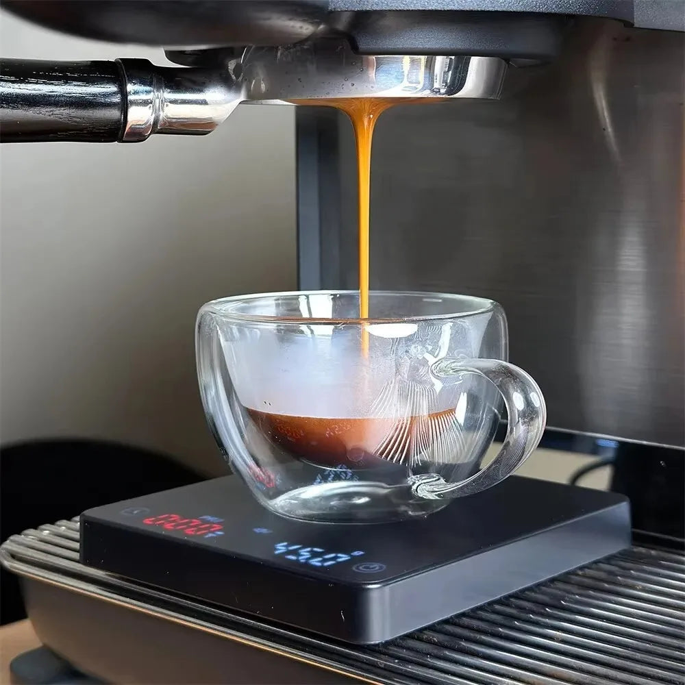 Coffee Scale Nano Coffee Scale with Timer Espresso Scale with Auto Peel Touch Sensor and Silicone Lid