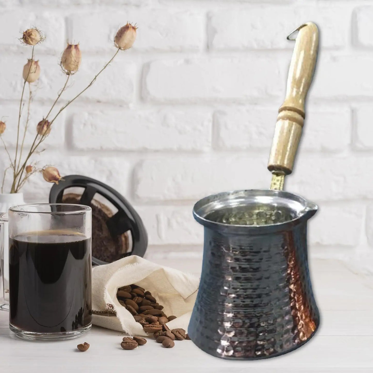 Engraved Copper Turkish Coffee Pot