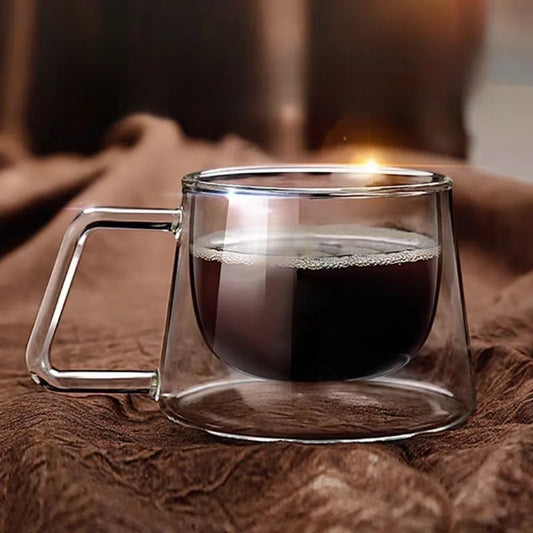 200ml Double Wall Glass Espresso Cup with Handle